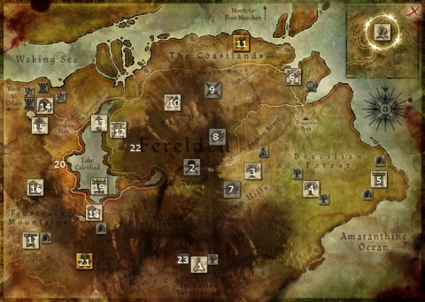 Notice in the top right corner of the world map is an icon depicting a camp 