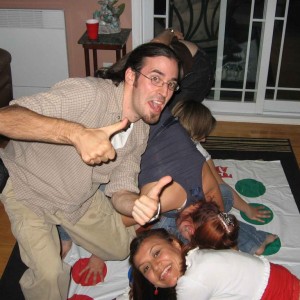 What a better way to spend your time in a party than play a game of twister... while drinking several beers... ;)