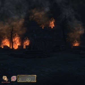Oblivion: The ruins of Castle Kvatch.