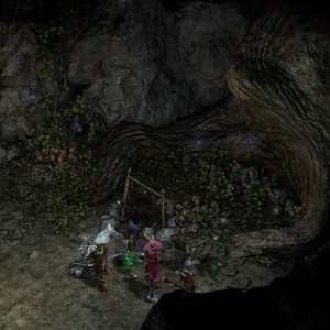 Screenshot from the "Elmshore" cave in Pillars of Eternity